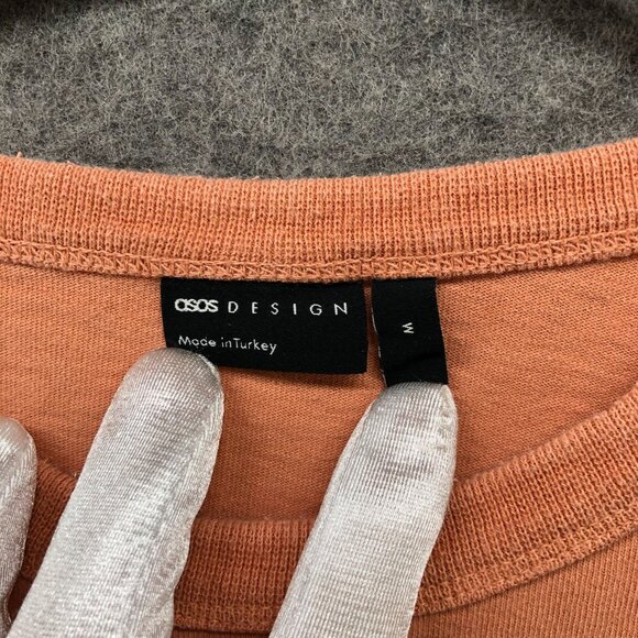 ASOS Oversized T Shirt Mens M Short Sleeve Crewneck Orange Clay Peach Cotton - Picture 5 of 8